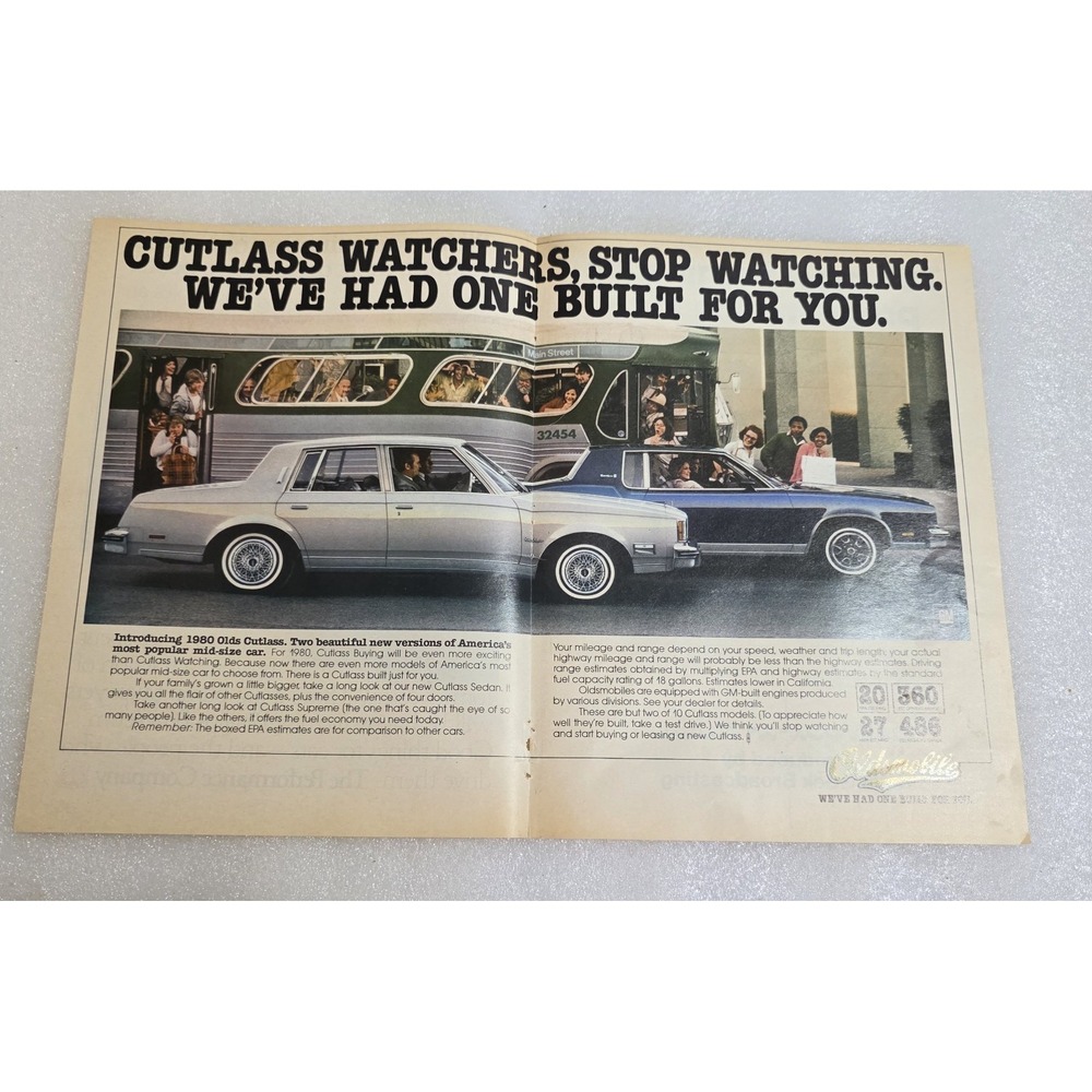 Vintage Print Ad Oldsmobile Cutlass We've Had One Built For You 16x10.5 1979